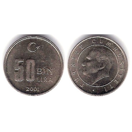 (1105) Turquía. 2001. 50 Bin Lira (MBC)