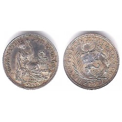 (206.2) Perú. 1914. ½ Dinero (EBC) (Plata)