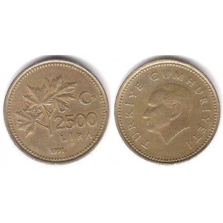 (1015) Turquía. 1991. 2500 Lira (MBC)