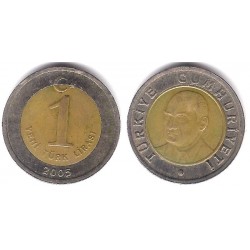 (1169) Turquía. 2005. 1 Lira (BC+)