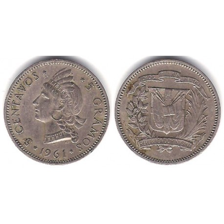 (18) República Dominicana. 1961. 5 Centavos (MBC)