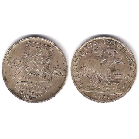 (586) Portugal. 1955. 10 Escudos (MBC) (Plata)