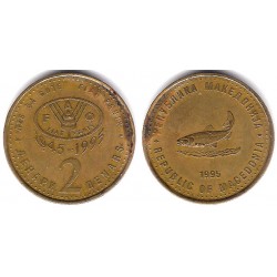 (6) Macedonia. 1995. 2 Denari (MBC-)