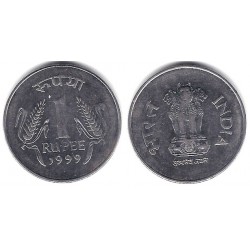 (92.2) India. 1999. 1 Rupee (EBC)