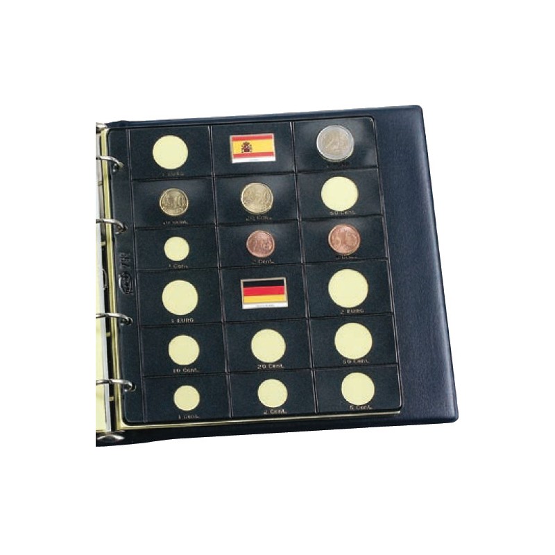 Pardo Pack De 25 Fundas Monedas Con 20 Alojamientos – Hojas Transparentes De 33mm Para Coleccionistas