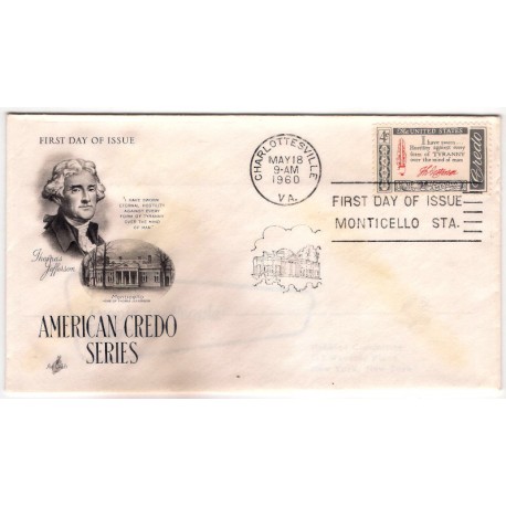 Sobre Primer Día. Estados Unidos de América. 1960. American Credo Series (Nuevo)