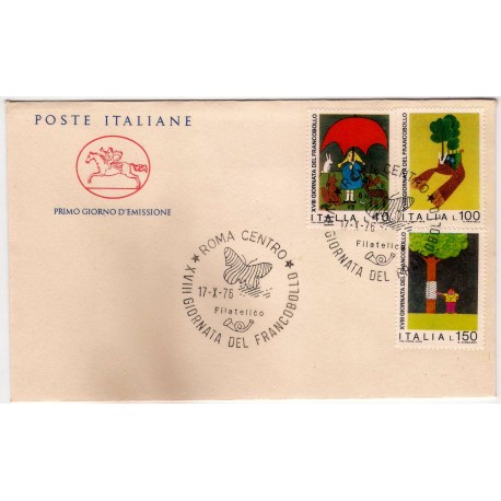 Sobre Primer Día. Italia. 1976. Giornata del Francobollo (Nuevo)