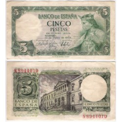 Estado Español. 1954. 5 Pesetas (MBC) Serie N