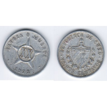 (35.1) Cuba. 1972. 20 Centavos (BC)