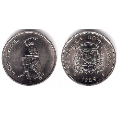 (69) República Dominicana. 1989. 5 Centavos (SC)