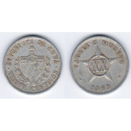 (35.1) Cuba. 1969. 20 Centavos (BC)