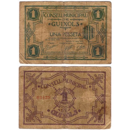 Guixols. 1937. 1 Peseta (BC)