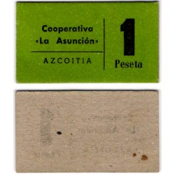 Cooperativa La Asunción. Azcoitia. 1 Peseta (SC)