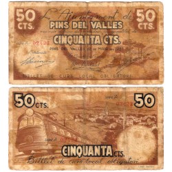 Pins del Vallés. 1937. 50 Céntimos (BC/BC-)