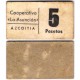 Cooperativa La Asunción. Azcoitia. 5 Pesetas (BC)