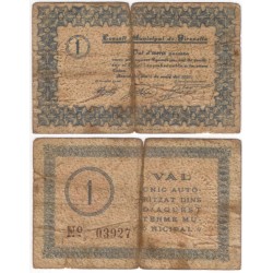 Gironella. 1937. 1 Peseta (BC/BC-) Rotura en doblez central