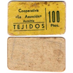 Cooperativa La Asunción. Azcoitia. 100 Pesetas (BC)