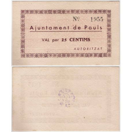 Pauls. 1937. 25 Céntimos (SC)