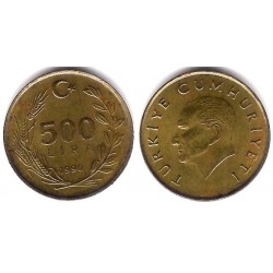 (989) Turquía. 1990. 500 Lira (EBC+)