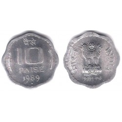 (39) India. 1989. 10 Paise (SC-)