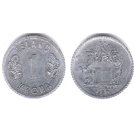 (23) Islandia. 1980. 1 Krona (SC-)