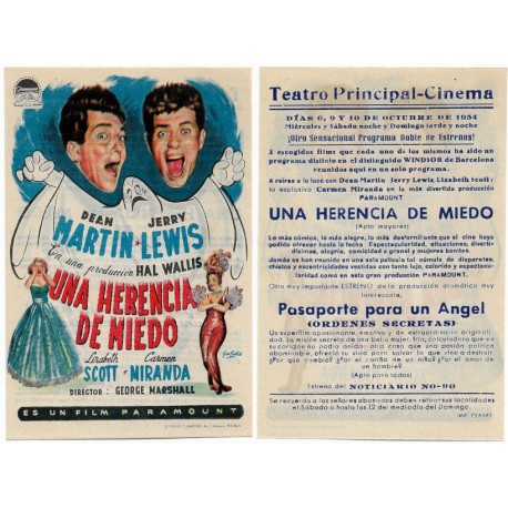 Una Herencia de Miedo. 1954. Teatro Principal Cinema