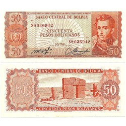 (162a) Bolivia. 1962. 50 Pesos (SC)