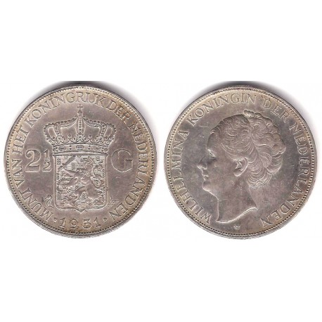(165) Países Bajos. 1931. 2½ Gulden (MBC) (Plata)
