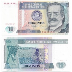(129) Perú. 1987. 10 Intis (EBC+/SC-)