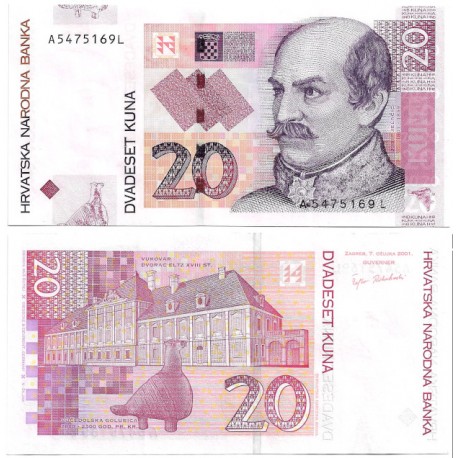 (39a) Croacia. 2001. 20 Kuna (SC)