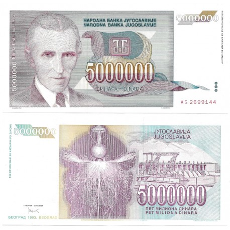 (121) Yugoslavia. 51993. 5.000.000 Dinara (SC)