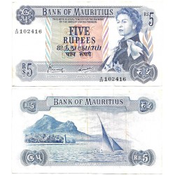 (30a) Mauricio. 1967. 5 Rupees (MBC+)