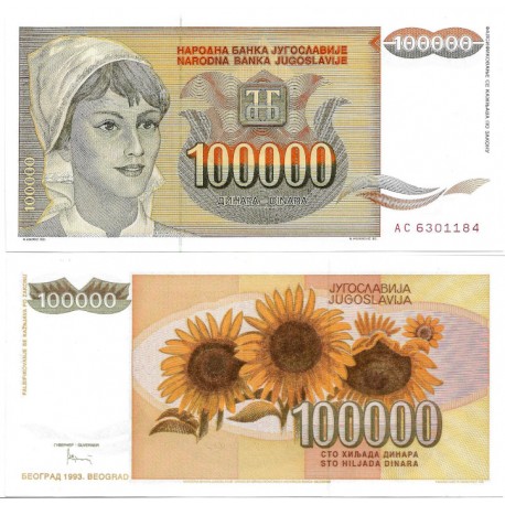 (118) Yugoslavia. 1993. 100.000 Dinara (SC)