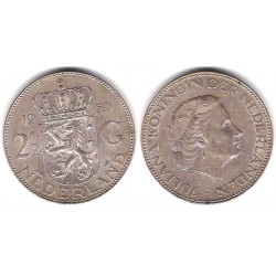 (185) Países Bajos. 1959. 2½ Gulden (MBC) (Plata)