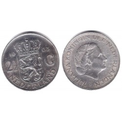 (185) Países Bajos. 1963. 2½ Gulden (MBC) (Plata)