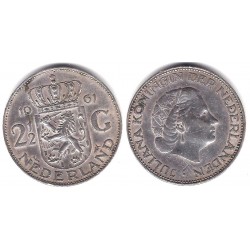 (185) Países Bajos. 1961. 2½  Gulden (MBC) (Plata)