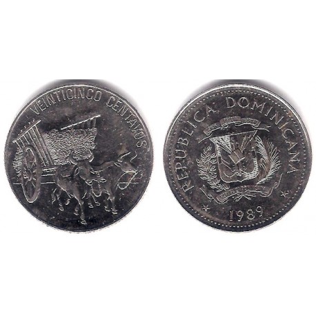 (71.1) República Dominicana. 1989. 25 Centavos (EBC+)