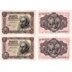 Estado Español. 1951. 1 Peseta (x2) (EBC+) Serie Q. Pareja Correlativa