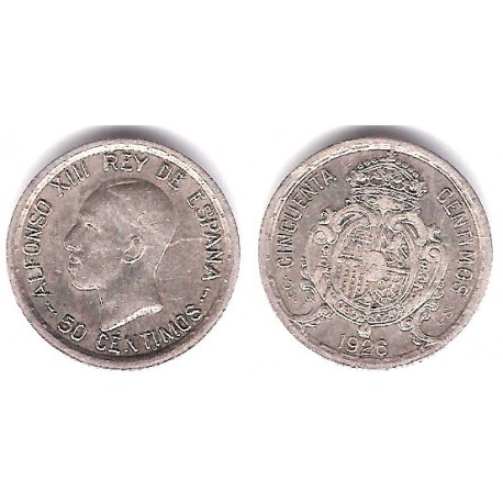 Alfonso XIII. 1926. 50 Céntimos (EBC) (Plata) Ceca de Madrid PC-S