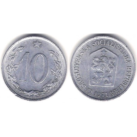 (49.1) Checoslovaquia. 1971. 10 Haleru (MBC+)