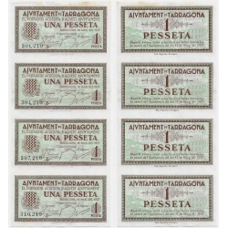 Tarragona. 1937. 1 Peseta (x4) (SC)
