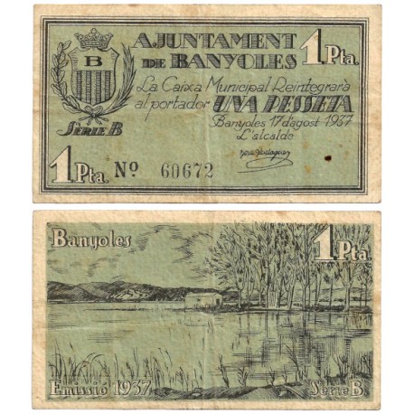 Banyoles. 1937. 1 Peseta (MBC)