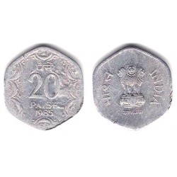 (44) India. 1985. 20 Paise (MBC)