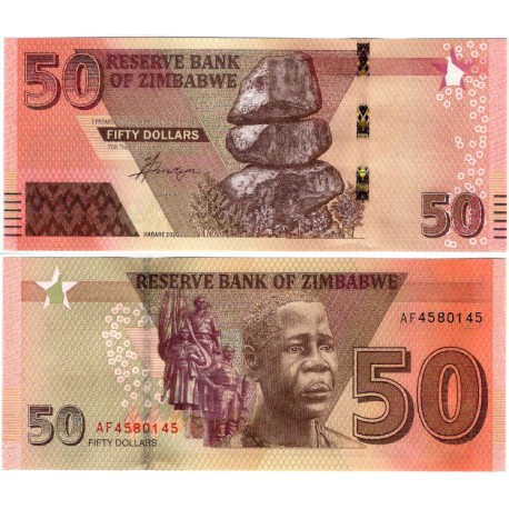 (W105) Zimbabue. 2020. 50 Dollars (SC)