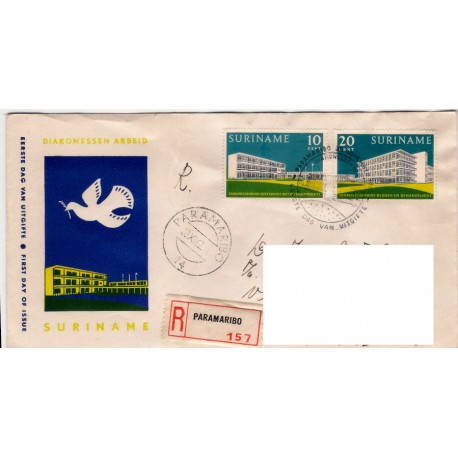 Sobre Primer Día. Surinam. 1962. Diakonessen Arbeid (Nuevo)