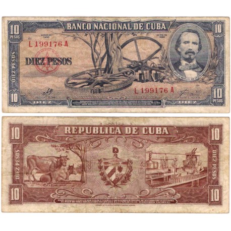 (88c) Cuba. 1960. 10 Pesos (MBC-)