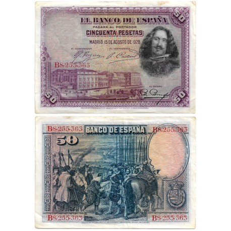 España. 1928. 50 Pesetas (MBC) Serie B