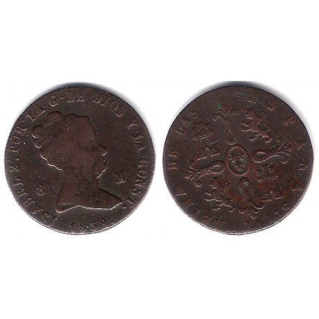 Isabel II. 1838. 8 Maravedi (BC) Ceca de Jubia