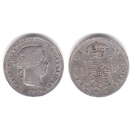 Isabel II. 1860. 1 Real (MBC) (Plata) Ceca de Barcelona