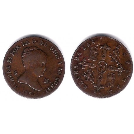 Isabel II. 1855. 4 Maravedi (MBC) Ceca de Barcelona
